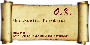 Oreskovics Kerubina névjegykártya